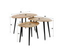 Salontafel set/3 organisch - Massief acacia naturel