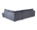 Hoekbank Livaro Antraciet - Zoom 21 Ribstof &ndash; Ottomane Rechts &ndash; 261x204 cm