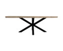 Rechthoekige eettafel - 280x80-100x78 - Naturel/zwart - Munggur/metaal