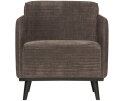Statement Fauteuil Met Arm Brede Platte Rib Taupe - BePureHome