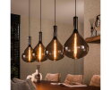 Hanglamp drop smoke glass 4 lampen - Artic zwart