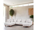 U-bank Borneo links Melva beige 3-zits met hoek en ottomaan 290 x 202 cm