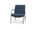 Blauwe fauteuil met armleuning
