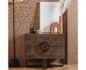 Ladekast Padua mangohout houtsnijwerk 80x70x45 cm