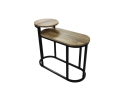 Sidetable Ovaal Plateau - 75x30x60 - Naturel/zwart - Mangohout/ijzer