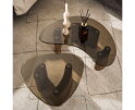 Salontafel Tinto organisch glas set van 2 - Brons glas