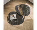 Salontafel Fossil keramiek set van 2 organisch - Zwart