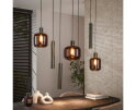 Hanglamp 4+3 metal and glass mix Bronza - Sienna brown