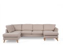 U-bank Lexington Links By-Olaf – Stof Inari 22 Beige – Eiken Poten – Royale Hoekbank – 310 x 196 cm