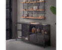 Dressoir Rift metal 4 deuren - Gun metal