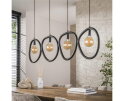Hanglamp 4L organic steel - Artic zwart