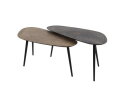 Salontafel Oregon set van 2 niervormig metallic - Brass/Grijs
