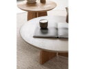 Nova salontafel teakhout + travertin top