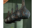 Hanglamp Armor kegel 4- lichts - Zwart bruin