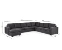 7 seater sofa CL L+R, fabric Inari 94, I230 antracite