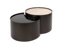 Salontafel Metal half moon set/2 - 3D keramiek travertin