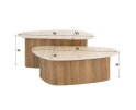 Salontafel set/2 Romano driehoekig - Ceramic travertine