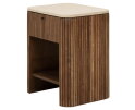 DTP home Lagoon nachtkastje teakhout en Mortex naturel / beige - 50 x 40 x 60 cm