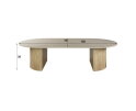 Salontafel Romano Arch ovaal - Travertin keramiek - 135x70x35 cm - Beige - Japandi