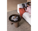 Salontafel Marlot rond mangohout 60x60x41 cm - walnoot bruin - Japandi