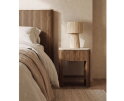 DTP home Lagoon nachtkastje teakhout en Mortex naturel / beige - 50 x 40 x 60 cm