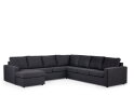 U-bank Westminster 6-zits Antraciet – Hoek Links/Rechts – Stof Dortmund 1115 – 285x285 cm