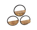 Wandschap round set/3 - Massief acacia naturel