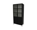 Vitrinekast Bronx - 90x40x190 - zwart/grijs -  Metaal