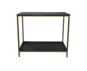 Console tafel - 100x35x86 - Zwart/goud - Marmer/metaal/mangohout