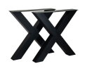 Tafelpoten - X-model - 75x12x72 - Gepoedercoat zwart - Metaal - Set van 2