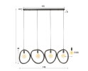 Hanglamp 4L organic steel - Artic zwart