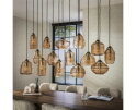 Hanglamp 5+5+5 rib glass - Amber color glas