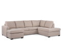 U-bank Eleven rechts By-Olaf – Stof Inari 22 Beige – Ruime 3-zits met extra loungegedeelte – 285 x 199 cm