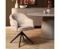 Eetkamerstoel Bella | Beige | Poot Black | Met armleuning