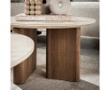 Salontafel travertin keramiek set van 2 rond - Japandi - 76x76x30 cm