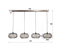 Hanglamp copper twist 4 lampen &Oslash;35 cm  - Zwart nikkel