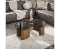 Salontafel set/2 organisch Tinto - Bronze glass