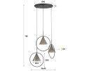 Hanglamp 3L ring getrapt tapse kap (G9) - Smoke grey glas