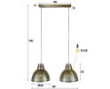 Hanglamp &Oslash;38 screen 2 lampen - Brons antiek