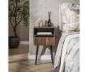 Nachtkastje 1L Carve - Massief acacia drift brown