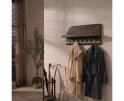 kapstok Bonaire met plankje mangohout 60x15x30 cm- 7 haken - japandi - walnoot