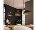Hanglamp 3L halfronde kap-ribbel - Artic zwart