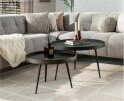 Salontafel Vera Set van 2 Metallic rond - Zwart