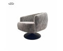 Barga Fauteuil - fabric TED 8 white-grey (draaibaar)