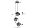 Hanglamp Rocky Chromed 3 lampen - Glas