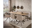 Eetkamerbank Raster - Alura zand - bruin metaal - 180x58x81 cm