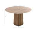 Eettafel Romano rond &Oslash;120x78 cm - 3D travertin keramiek - Beige