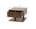 Nachtkastje 1L shelve Carve - Massief acacia drift brown