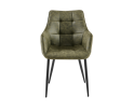 Eetkamerstoel Lucille met armleuning Army Groen