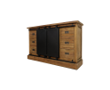 Dressoir Blackburn - 140X43X85- Naturel/zwart - Reclaimed teak/metaal